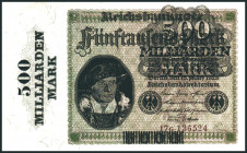 Inflation von 1919/1924. 
500 Mrd. auf 5000 Mark v. 15.3.1923 FZ: G. Ros. 121b/146. . 

II