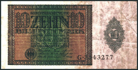 Inflation von 1919/1924. 
10 Billionen Mark 1.2.1924 Serie G. Ros. 134/DEU 167. . 

III-IV