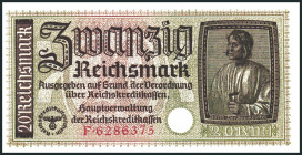 Besetzungsausgaben II.Weltkrieg 1939/45. 
Reichskreditkasse. 
50 Pf., 1, 2, 5, 20 Reichsmark o.D. Ros. 550-554,(551-553 ab), ZWK 1-5. 8 Scheine. 
...