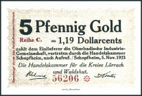 BADEN. 
Schopfheim Handelskammer d.Kr.Lörrach u.Waldshut. 1,2,5 Pf. Gold 5.11.1923. Rup. 285.1-3a. . 

kl.Flecken,I