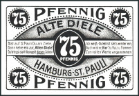 HAMBURG. 
Hamburg, Alte Diele. 50, 75 Pfg. o.D. -31.12.1921. (2x6) weißer, grauer Rand. Me.&nbsp; 515.1-3. kpl.(12). 

I,II