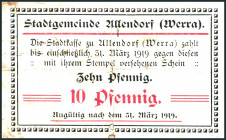 HESSEN. 
Allendorf a.d. Werra, Stadt. 10 Pf. o.D.(1917)-31.3.1919. Gra. A 5.1a. . 

IV