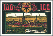 HESSEN. 
Corbach (Waldeck), Sportverein Corbach 09. je 6 x 50, 100 Pfennig 1.2.1922. G.-M. 240.1, Li. 232. 12 Stück. 

I