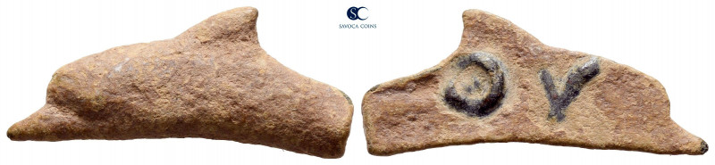 Scythia. Olbia circa 437-410 BC. 
Cast dolphin Æ

26 mm, 1,83 g



very f...