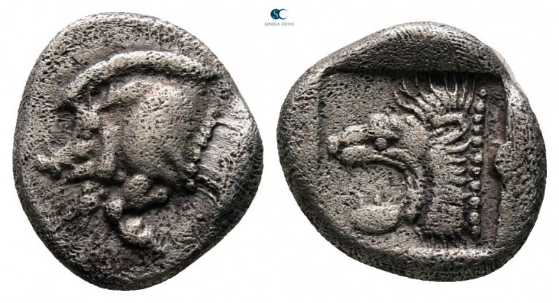Mysia. Kyzikos circa 480-450 BC. 
Diobol AR

11 mm, 1,17 g



very fine