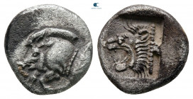 Mysia. Kyzikos circa 480-450 BC. Diobol AR