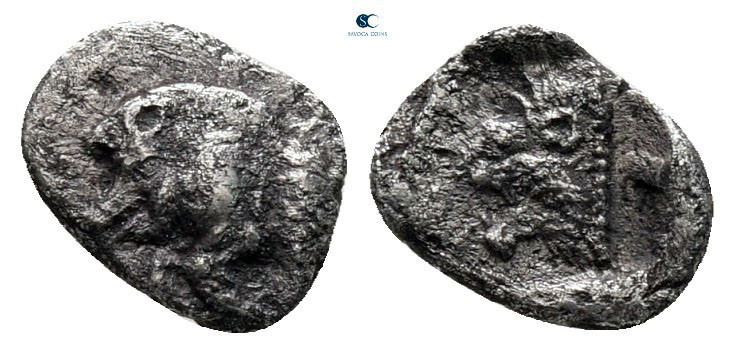 Mysia. Kyzikos circa 480-450 BC. 
Tetartemorion AR

8 mm, 0,26 g



nearl...