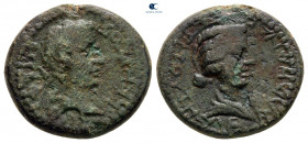 Caria. Alabanda. Augustus with Livia 27 BC-AD 14. Bronze Æ