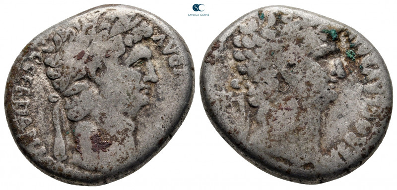 Seleucis and Pieria. Antioch. Nero with Divus Claudius AD 54-68. 
Tetradrachm A...