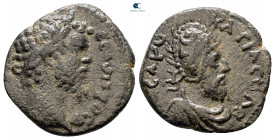 Mesopotamia. Carrhae. Septimius Severus with Abgar VIII AD 193-211. Bronze Æ