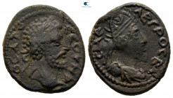 Mesopotamia. Edessa. Septimius Severus with Abgar VIII AD 193-211. Bronze Æ