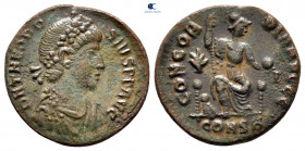 Theodosius I AD 379-395. Constantinople. Follis Æ