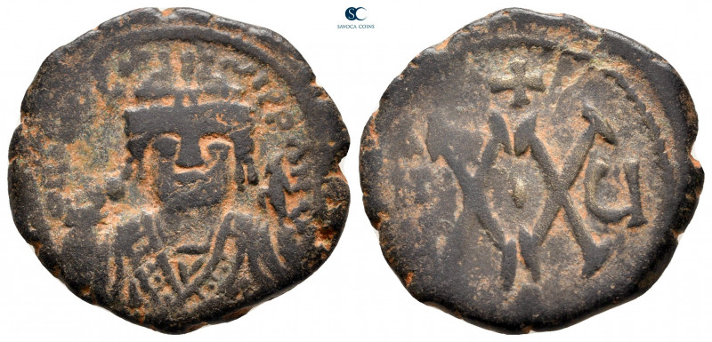 Maurice Tiberius AD 582-602. Theoupolis (Antioch)
Half Follis or 20 Nummi Æ

...