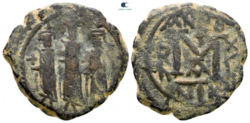 Heraclius, with Martina and Heraclius Constantine AD 610-641. Nikomedia
Follis ...