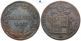 Italy. Papal State, Bologna. Gregorius XVI AD 1831-1846. Baiocco, CU