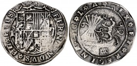 Reyes Católicos. Segovia. 2 reales. (Cal. 256). 6,66 g. Ex Áureo 05/04/1995, nº 371. Rara. MBC-.