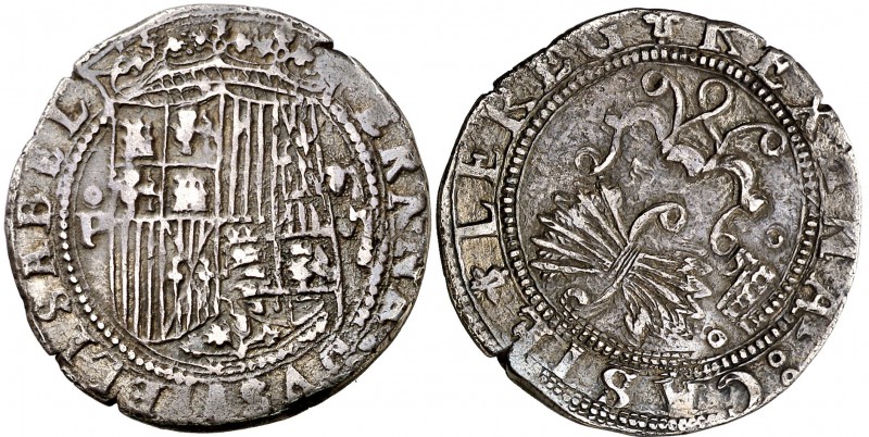 Reyes Católicos. Segovia. 2 reales. (Cal. 256 var). 6,64 g. Buen ejemplar. Muy r...