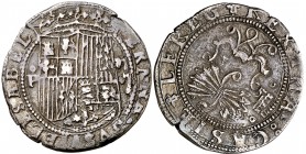 Reyes Católicos. Segovia. 2 reales. (Cal. 256 var). 6,64 g. Buen ejemplar. Muy redonda. MBC.