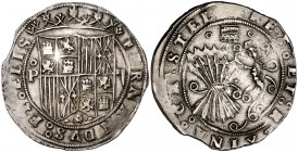 Reyes Católicos. Segovia. 2 reales. (Cal. 256 var). 6,79 g. Buen ejemplar. Rara y más así. MBC+.