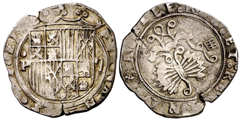 Reyes Católicos. Segovia. 2 reales. (Cal. 256 var). 6,84 g. Grietas. Ex Áureo 01...