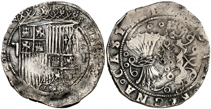 Reyes Católicos. Segovia. 2 reales. (Cal. 258 var). 6,73 g. Rara. MBC-.