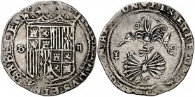 Reyes Católicos. Sevilla. 2 reales. (Cal. 270). 6,65 g. Flan grande. Ex Áureo 20/09/2001, nº 1062. Rara. MBC.