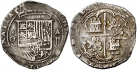 s/d. Felipe II. Granada. A. 2 reales. (Cal. 460). 6,69 g. Gráfila de puntos en anverso y reverso. MBC.