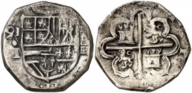 1591/0. Felipe II. Segovia. . 2 reales. (Cal. 527). 6,63 g. Rara. MBC-.