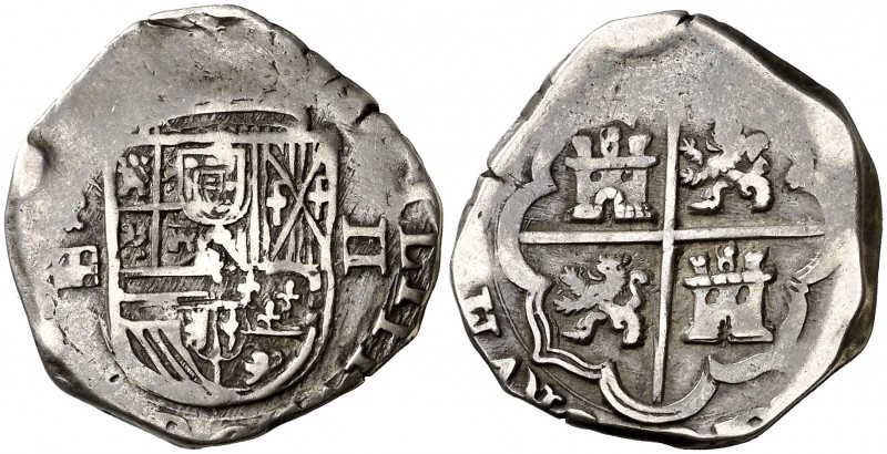 (1597). Felipe II. Segovia. Árbol (Lesmes Fernández del Moral). 2 reales. (Cal. ...