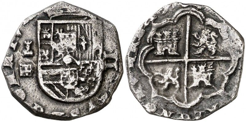 1599. Felipe II. Segovia. Castillejo (Melchor Rodríguez del Castillo). 2 reales....