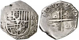 1604. Felipe III. Granada. M. 2 reales. (Cal. 323). 6,78 g. Tipo "OMNIVM". Rara. MBC.