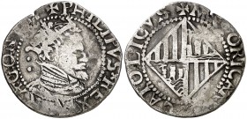 s/d. Felipe III. Mallorca. 2 rals. (Cal. falta) (Cru.C.G. 4353c var). 4,56 g. Ex Áureo & Calicó 17/12/2008, nº 260. No figuraba en la Colección Ramon ...