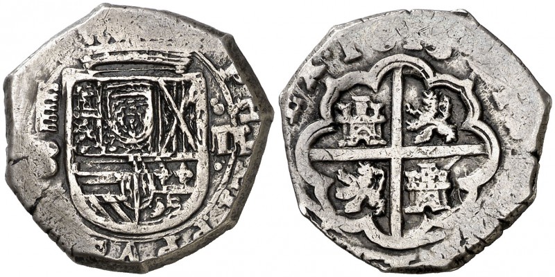 1613. Felipe III. Segovia. B. 2 reales. (Cal. 363 var). 6,93 g. Orla interior en...