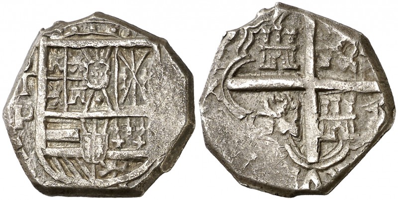 (1618 ó 1620). Felipe III. Toledo. P. 2 reales. (Cal. tipo 131). 6,83 g. Buen ej...