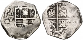 (1)628. Felipe IV. (Madrid). V. 2 reales. (Cal. 843). 5,87 g. Muy rara. BC+.