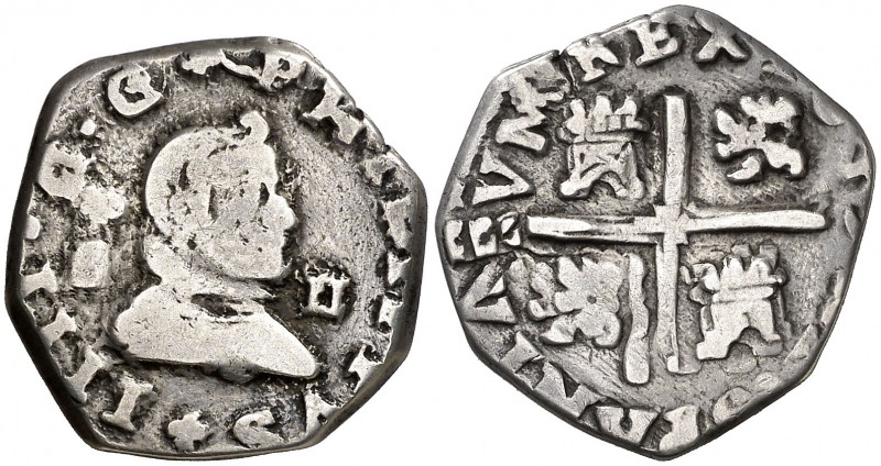 163 (sic). Felipe IV. (Madrid). B. 2 reales. (Cal. falta). 5,11 g. La D de la le...