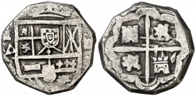 (¿1650 a 1654?). Felipe IV. (Madrid). . 2 reales. (Cal. tipo 185). 6,76 g. Rara. MBC-.