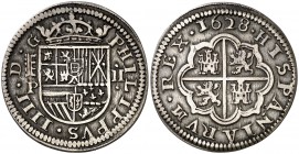1628. Felipe IV. Segovia. P. 2 reales. (Cal. 933). 6,75 g. Buen ejemplar. MBC+.