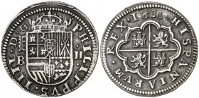1630/29. Felipe IV. Segovia. . 2 reales. (Cal. 934). 6,62 g. Buen ejemplar. Ex Colección de 2 reales y 2 escudos, Áureo 09/04/2003, nº 86. Muy rara. ¿...