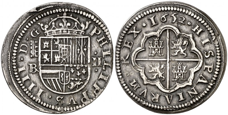 1652/22. Felipe IV. Segovia. . 2 reales. (Cal. 936). 6,29 g. Leves golpecitos. B...