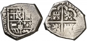 1641. Felipe IV. Sevilla. R. 2 reales. (Cal. falta). 6,61 g. Ex Áureo 26/04/2006, nº 2585. Muy rara. MBC-.