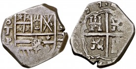(1)627. Felipe IV. Toledo. P. 2 reales. (Cal. 955). 6,73 g. Pátina. Rara. MBC.