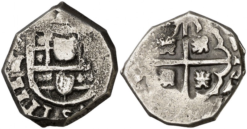(16)52. Felipe IV. Toledo. Y. 2 reales. (Cal. 960). 6,87 g. Rara. MBC-.