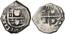 (16)52. Felipe IV. Toledo. Y. 2 reales. (Cal. 960). 6,87 g. Rara. MBC-.