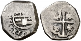 (1659 ó 1662). Felipe IV. Toledo. . 2 reales. (Cal. falta). 6,24 g. De este ensayador, Juan del Castillo (1659 y 1662), se conocen las acuñaciones de ...