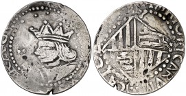 s/d. Carlos II. Mallorca. 2 rals. (Cal. 584) (Cru.C.G. 4914). 4,54 g. Rayitas. Muy rara. MBC-.