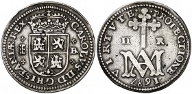 1687. Carlos II. Segovia. . 2 reales. (Cal. 650). 5,21 g. Tipo "María". Rara. MBC.