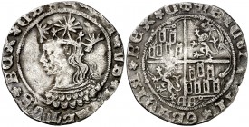 Enrique IV (1454-1474). Segovia. Real de busto. (AB. 691.2 var). 2,65 g. Variante de corona. Ex Áureo 29/09/2004, nº 431. Escasa. MBC-/MBC.