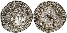 Enrique IV (1454-1474). Segovia. Medio real. (AB. 698.2). 1,69 g. Preciosa pátina. Ex Áureo & Calicó 20/03/2014, nº 1432. Rara y más así. MBC+.