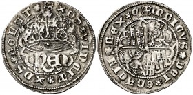 Enrique IV (1454-1474). Segovia. Real de anagrama. (AB. 712 var). 3,37 g. El penúltimo florón del reverso rectificado sobre una R. Buen ejemplar. Rara...